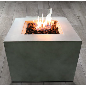 English Elm 24'' Fiber-Reinforced Concrete Outdoor Fire Pit with Hidden Tank Door, 40,000 BTU, Year-Round Use B120P198794