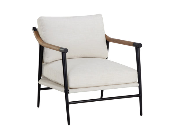Sunpan Meadow Armchair - Stylish Comfort with 100% Polyester Fabric and Sturdy Iron Frame for Your Home Heather Ivory Tweed