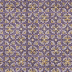 Geometric Polyester Area Rug Washable Purple Gold Indoor Outdoor Patio Entryway Use