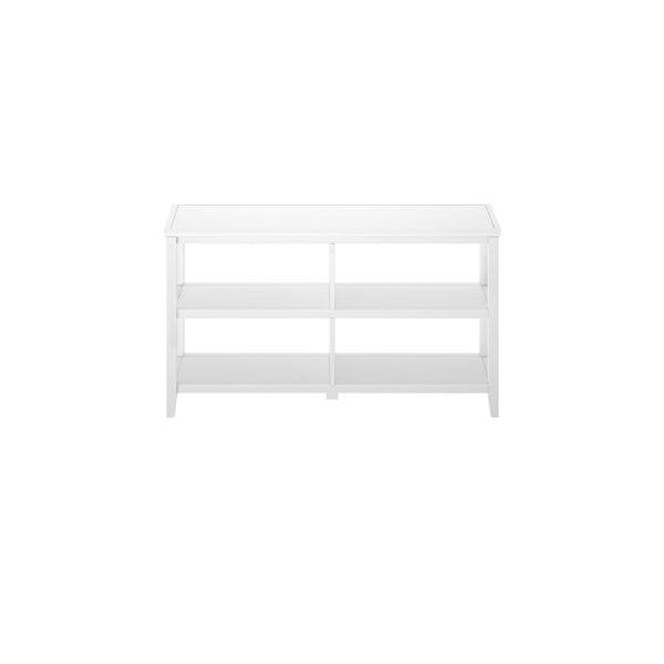 English Elm Wood Open Shelf Bookcase Walnut Finish Mid Century Modern Low Profile Living Room White B2751P436405