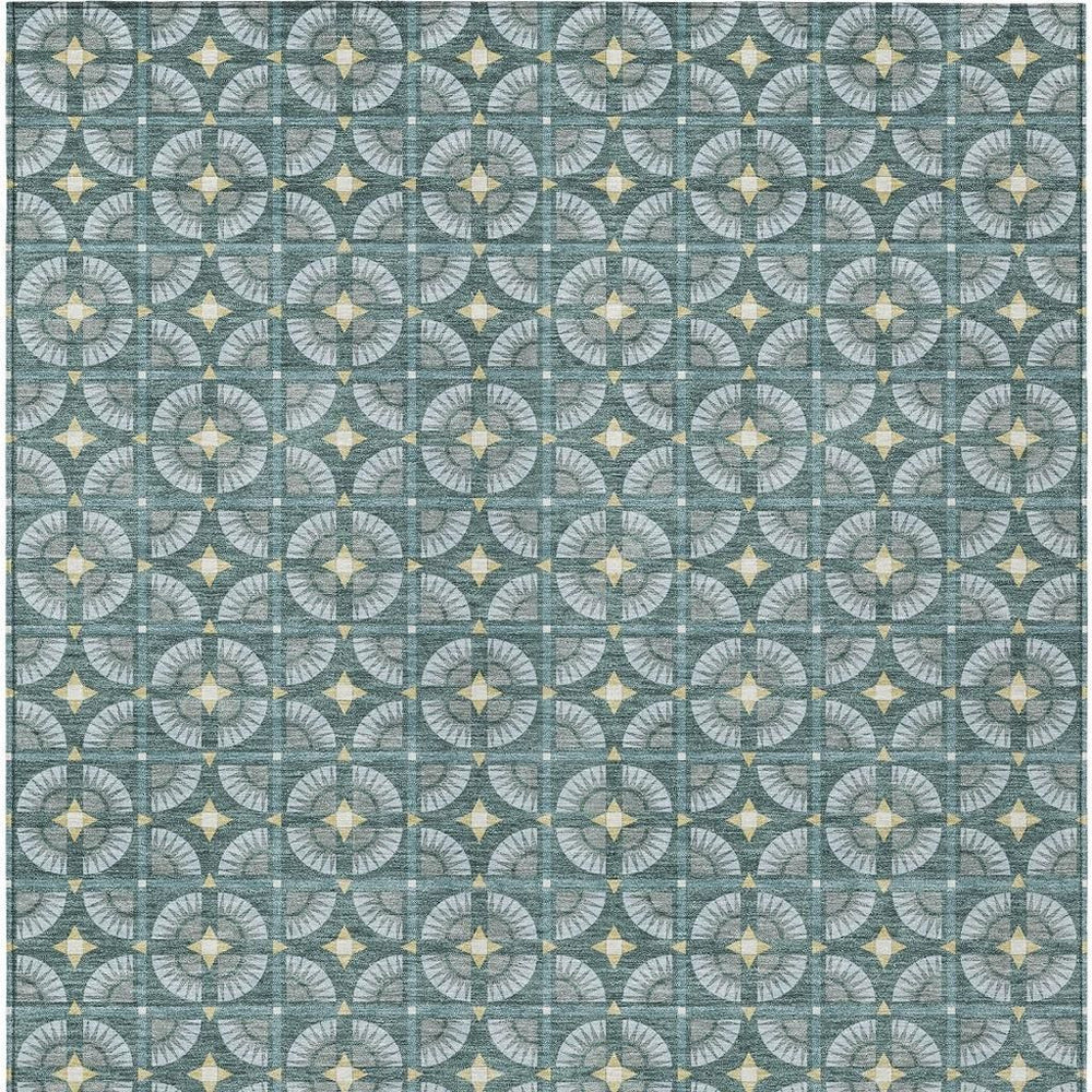 8x10 Geometric Polyester Area Rug Machine Washable Indoor Outdoor Patio Living Room