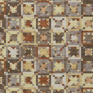 Patchwork Washable Polyester Area Rug Indoor Outdoor Uv Resistant with Non-slip Felt Backing