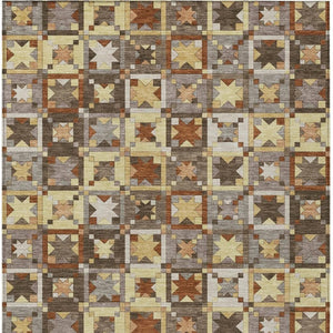 Patchwork Washable Polyester Area Rug Indoor Outdoor Uv Resistant with Non-slip Felt Backing