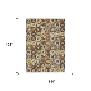 Patchwork Washable Polyester Area Rug Indoor Outdoor Uv Resistant with Non-slip Felt Backing