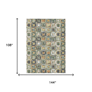 Patchwork Polyester Area Rug Washable Indoor Outdoor Low Pile Uv Resistant Artisan Weave