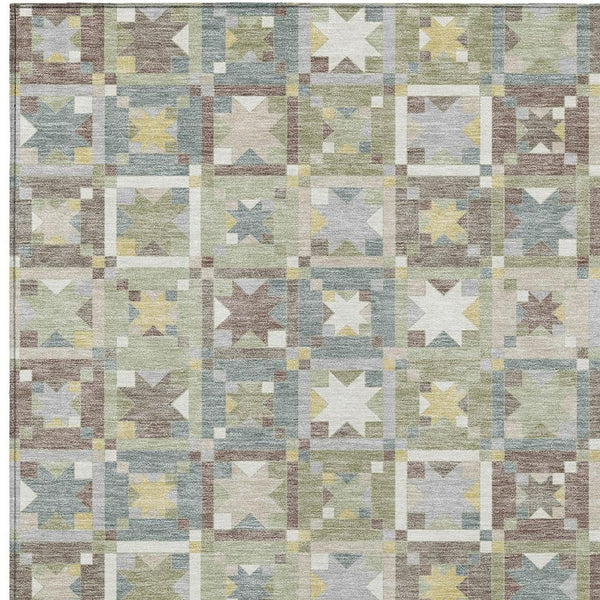 Patchwork Polyester Area Rug Washable Uv Resistant Indoor Outdoor for Patio or Family Room
