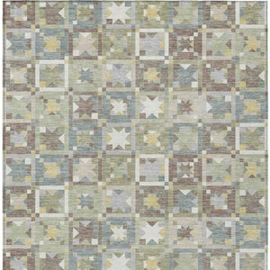 Patchwork Polyester Area Rug Washable Uv Resistant Indoor Outdoor for Patio or Family Room