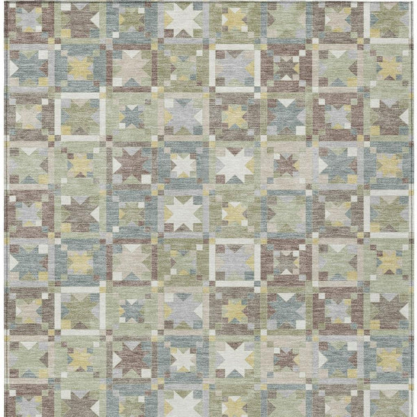Patchwork Polyester Area Rug Washable Uv Resistant Indoor Outdoor for Patio or Family Room