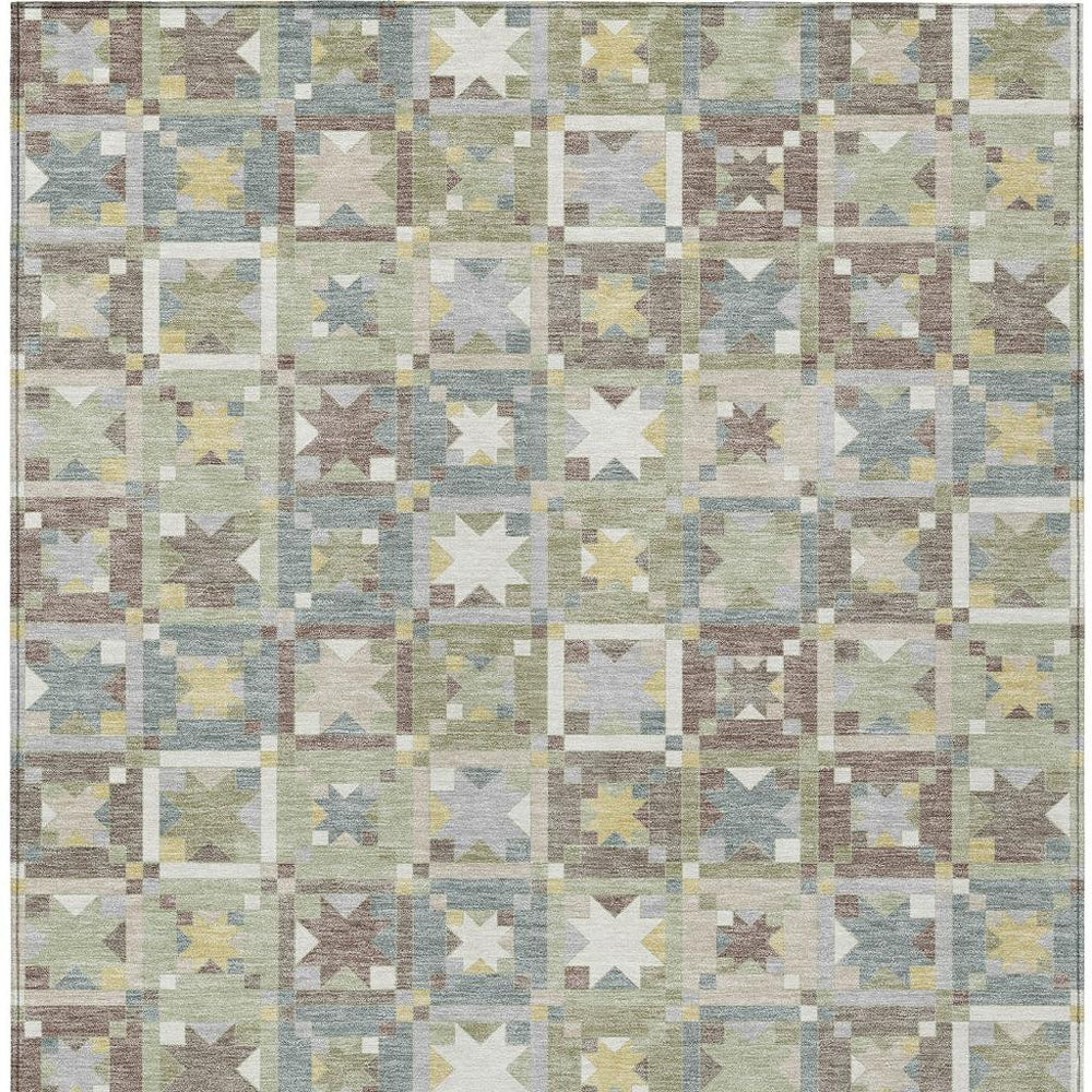 Patchwork Polyester Area Rug Washable Uv Resistant Indoor Outdoor for Patio or Family Room