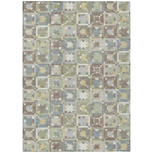 Patchwork Polyester Area Rug Washable Uv Resistant Indoor Outdoor for Patio or Family Room