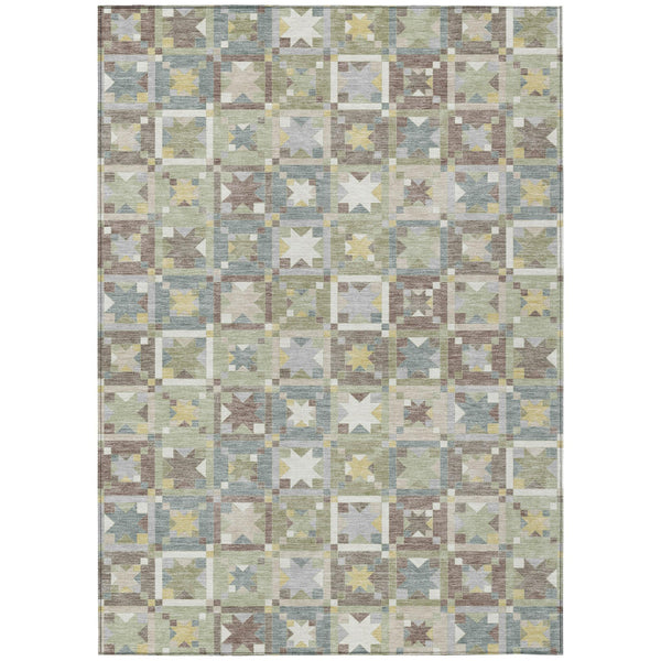 Patchwork Polyester Area Rug Washable Uv Resistant Indoor Outdoor for Patio or Family Room