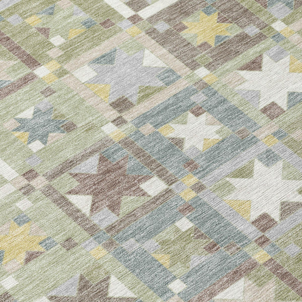 Patchwork Polyester Area Rug Washable Uv Resistant Indoor Outdoor for Patio or Family Room