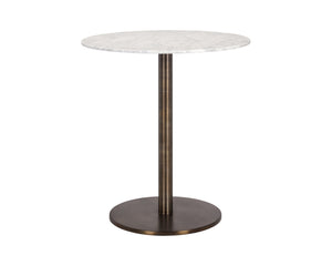 Sunpan Enco Counter Table - Art Deco Marble Top with Antique Gold Base, Perfect for Bars and Lounges Round - 35W x 35D x 37.5H