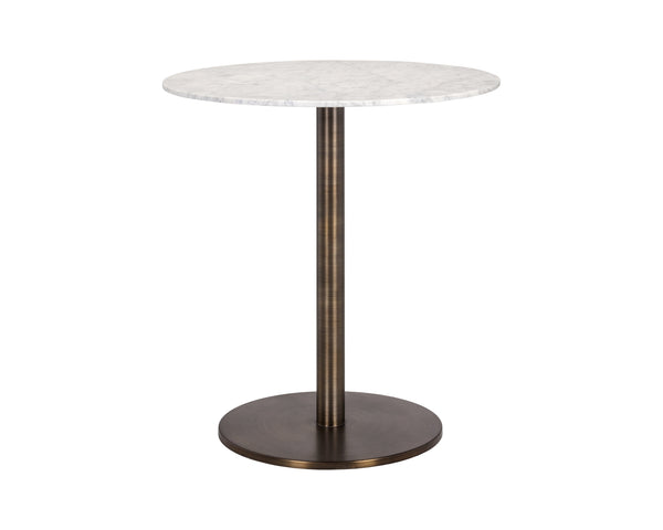 Sunpan Enco Counter Table - Art Deco Marble Top with Antique Gold Base, Perfect for Bars and Lounges Round - 35W x 35D x 37.5H