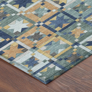 Patchwork Polyester Area Rug Washable Uv Resistant for Indoor Outdoor Patio or Living Room