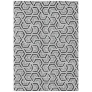 Geometric Polyester Area Rug Washable Low Pile for Indoor Outdoor Patio and Living Spaces