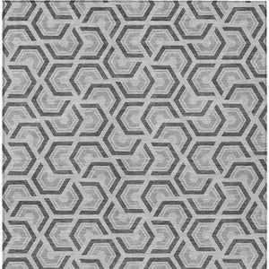 Geometric Polyester Area Rug Washable Low Pile for Indoor Outdoor Patio and Living Spaces