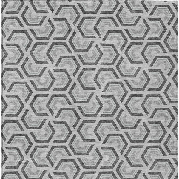 Geometric Polyester Area Rug Washable Low Pile for Indoor Outdoor Patio and Living Spaces