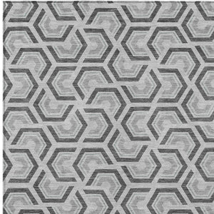 Geometric Polyester Area Rug Washable Low Pile for Indoor Outdoor Patio and Living Spaces