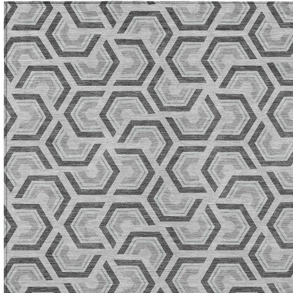 Geometric Polyester Area Rug Washable Low Pile for Indoor Outdoor Patio and Living Spaces