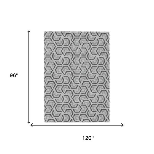 Geometric Polyester Area Rug Washable Low Pile for Indoor Outdoor Patio and Living Spaces