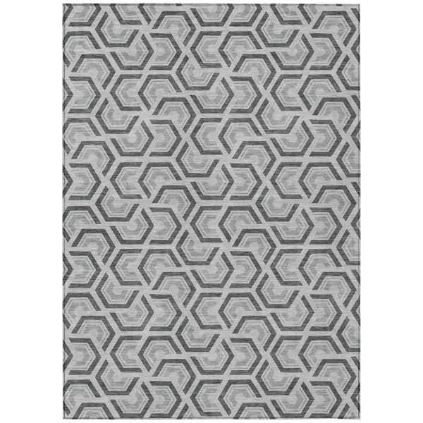 Geometric Polyester Area Rug Washable Low Pile for Indoor Outdoor Patio and Living Spaces