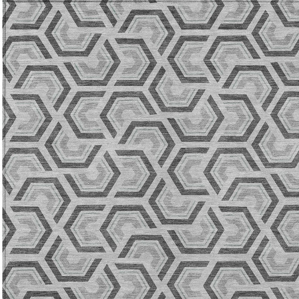 Geometric Polyester Area Rug Washable Low Pile for Indoor Outdoor Patio and Living Spaces