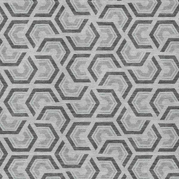 Geometric Polyester Area Rug Washable Low Pile for Indoor Outdoor Patio and Living Spaces