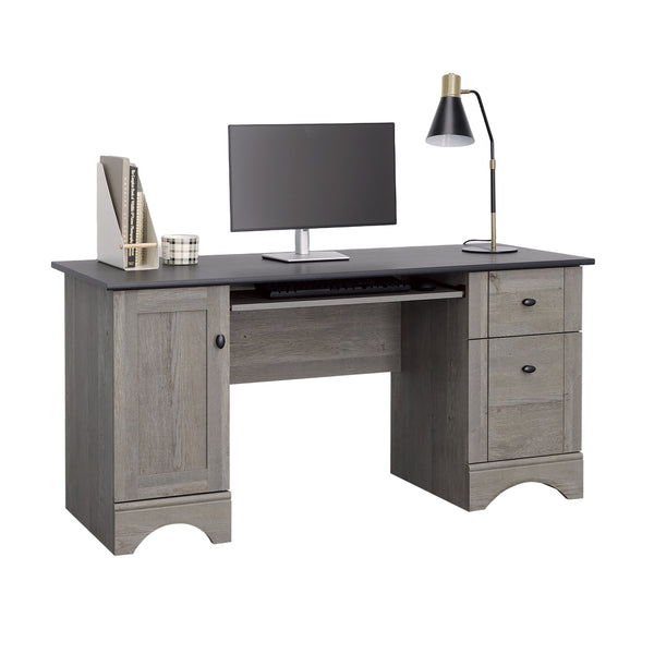 English Elm Computer Desk - Stylish Brown Finish With Ergonomic Design, Organized Storage & Compact Fit For Home Office B356P402765