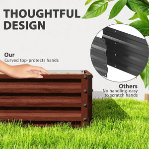 English Elm Outdoor Raised Planter Box with Drainage Reservoir for Herbs Vegetables Balcony T3971P423507