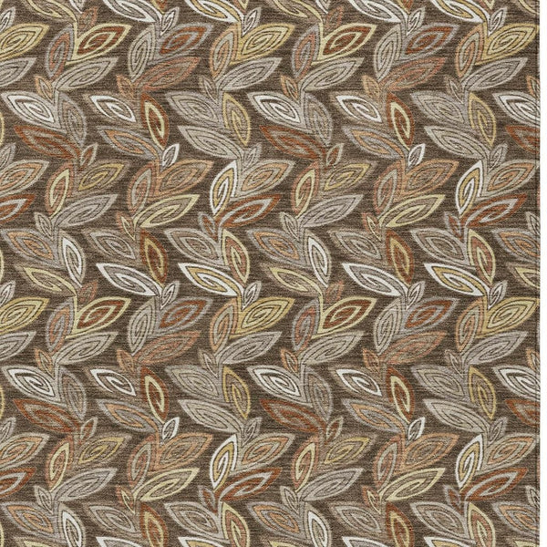 Washable Botanical Leaf Polyester Area Rug Uv Resistant for Indoor Outdoor Spaces