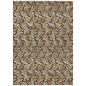 Washable Botanical Leaf Polyester Area Rug Uv Resistant for Indoor Outdoor Spaces