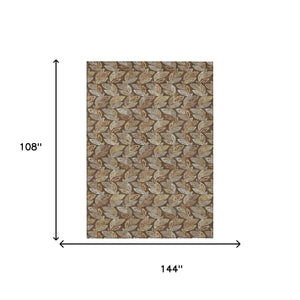 Washable Botanical Leaf Polyester Area Rug Uv Resistant for Indoor Outdoor Spaces