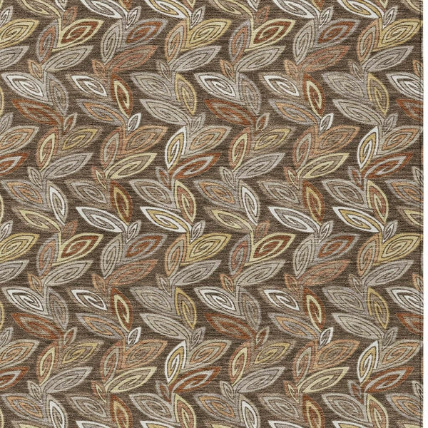 Washable Botanical Leaf Polyester Area Rug Uv Resistant for Indoor Outdoor Spaces
