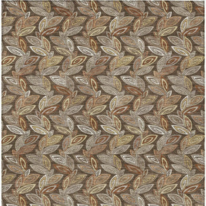 Washable Botanical Leaf Polyester Area Rug Uv Resistant for Indoor Outdoor Spaces
