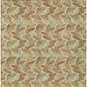 Botanical Leaf Polyester Area Rug Washable Uv Resistant Indoor Outdoor Patio or Living Room