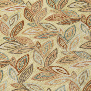 Botanical Leaf Polyester Area Rug Washable Uv Resistant Indoor Outdoor Patio or Living Room