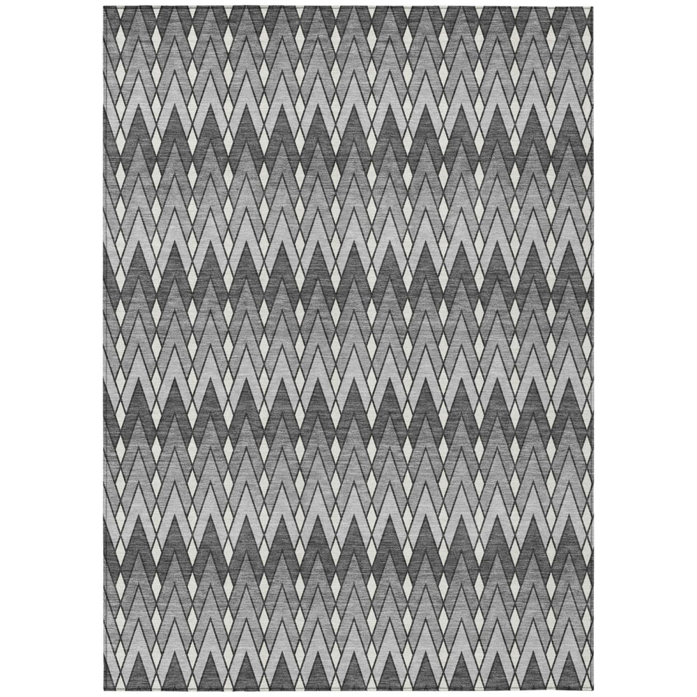 HomeRoots Geometric Polyester Area Rug Machine Washable Indoor Outdoor Non-slip for Patio and Living Room 9' x 12' 730628