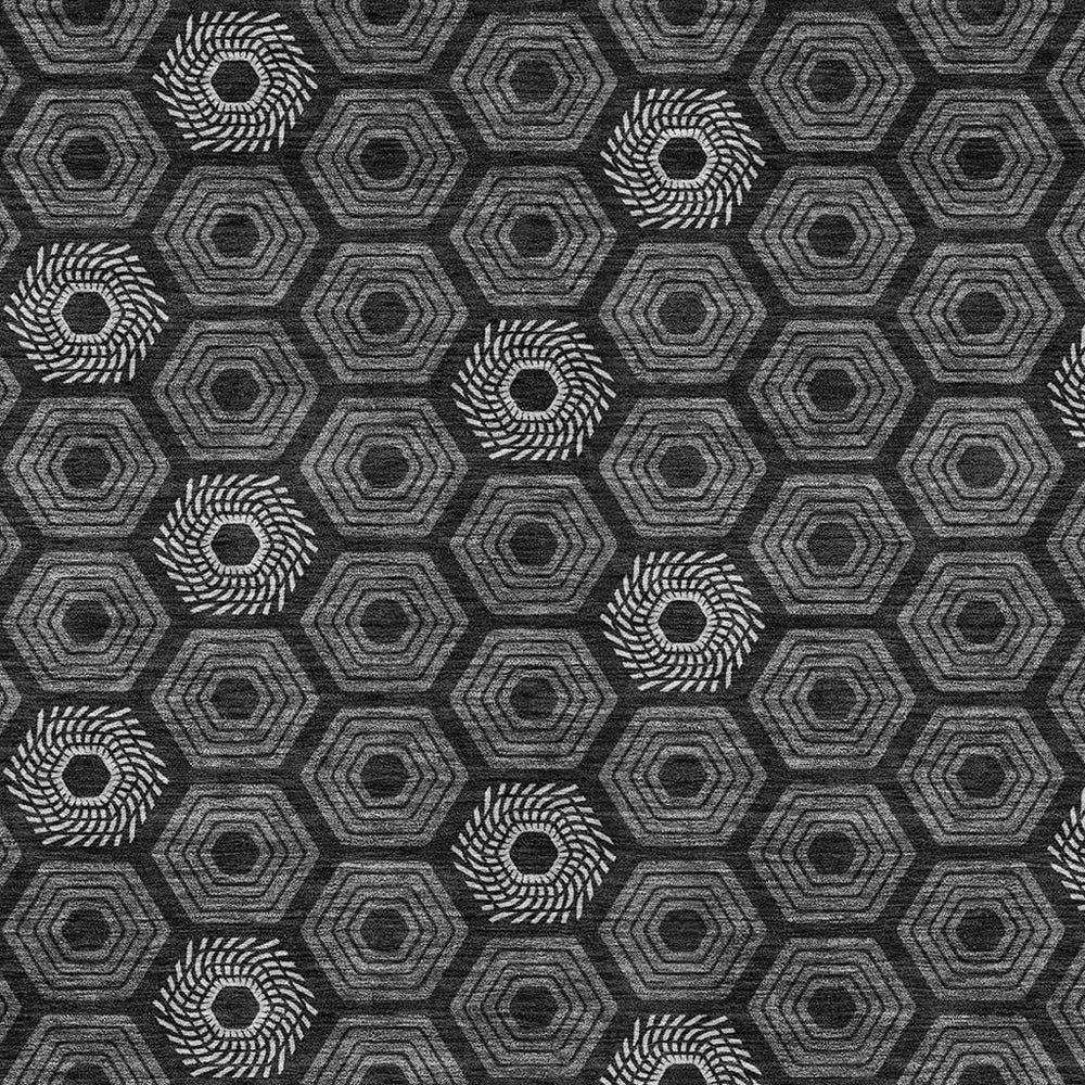 9 Ft X 12 Ft Geometric Polyester Area Rug Machine Washable for Patio or Living Room