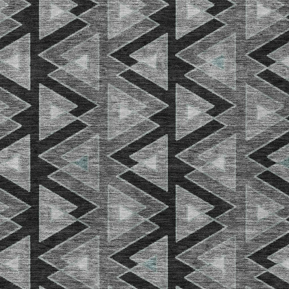 HomeRoots 8x10 Geometric Washable Polyester Area Rug for Patios Entryways and Living Rooms 730699