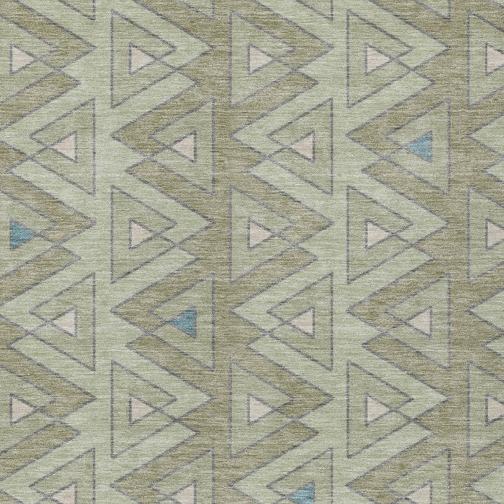 HomeRoots 8x10 Geometric Polyester Area Rug Washable Low Profile for Patio and Living Room 730711