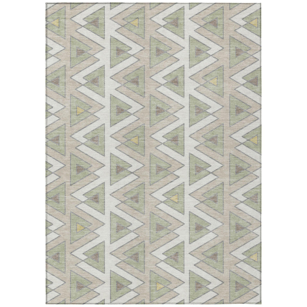 HomeRoots 5 Ft X 8 Ft Washable Geometric Polyester Area Rug for Patios and Living Rooms 730715