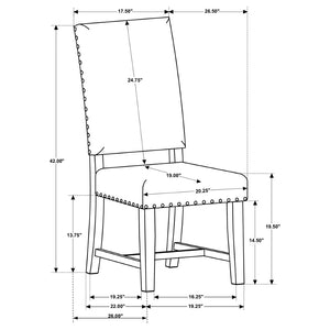 English Elm Set Of 2 Stylish Fabric Upholstered Dining Chairs In Beige & Smokey Black For Modern Spaces B016P369269-GIGA