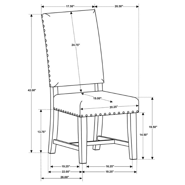 English Elm Set Of 2 Stylish Fabric Upholstered Dining Chairs In Beige & Smokey Black For Modern Spaces B016P369269-GIGA