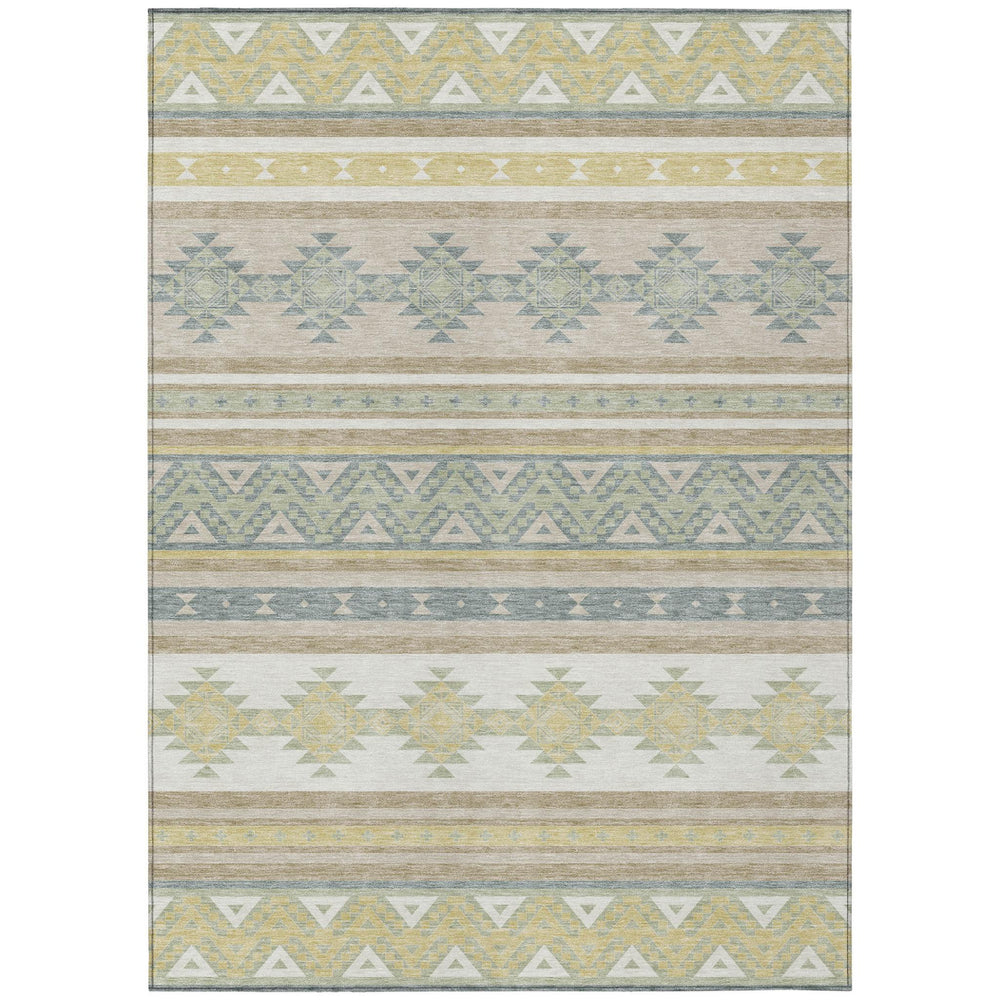 HomeRoots 9x12 Washable Polyester Southwestern Area Rug for Patio Porch or Living Room 730766