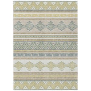 HomeRoots 9x12 Washable Polyester Southwestern Area Rug for Patio Porch or Living Room 730766