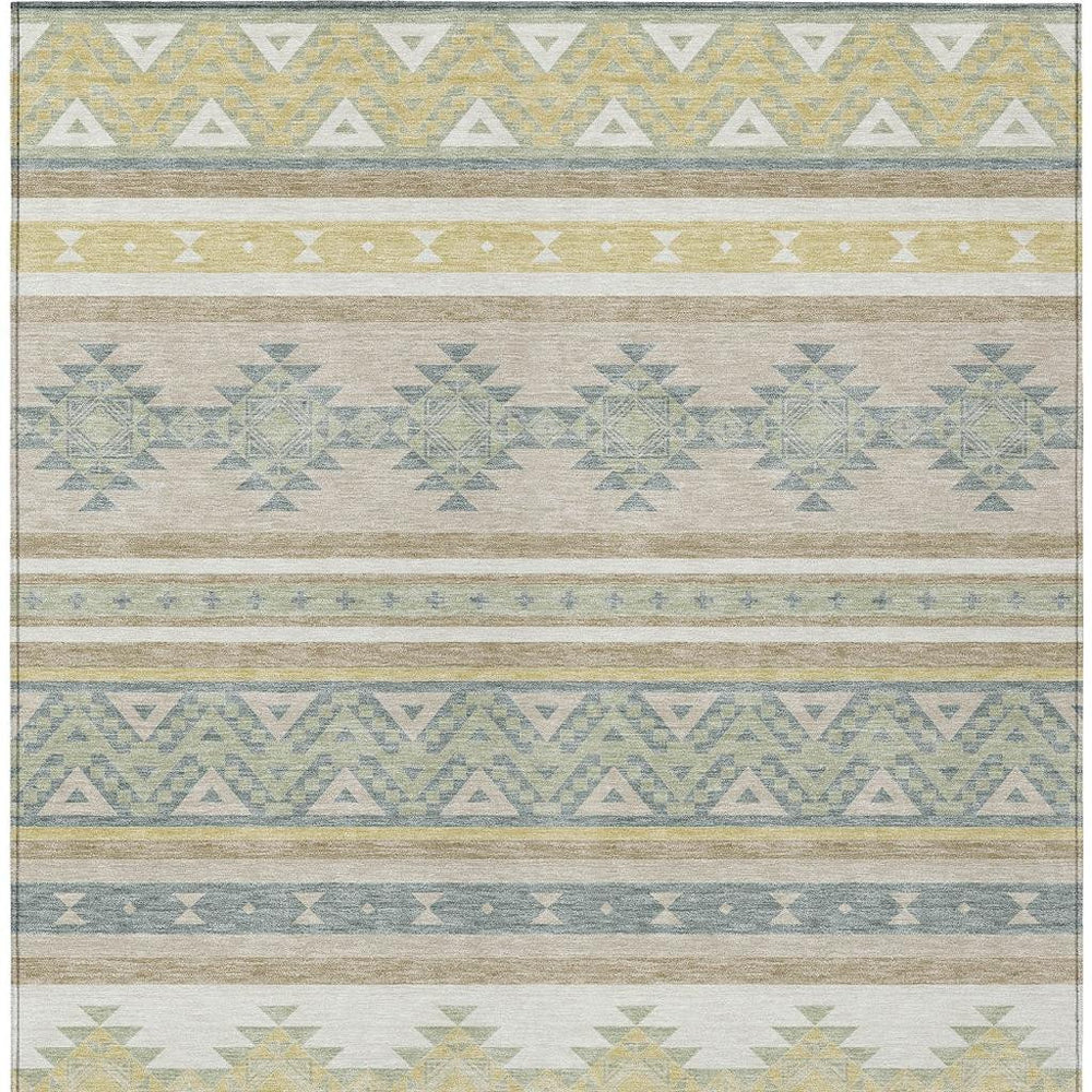 HomeRoots 9x12 Washable Polyester Southwestern Area Rug for Patio Porch or Living Room 730766