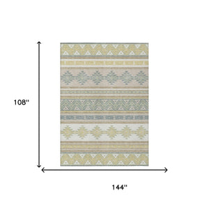 9x12 Washable Polyester Southwestern Area Rug for Patio Porch or Living Room