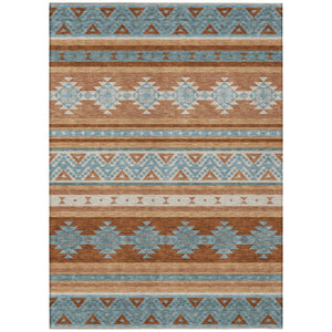 HomeRoots 5 Ft X 8 Ft Southwestern Polyester Indoor Outdoor Washable Rug for Patio and Living Room 730775