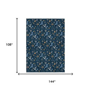 Washable Cactus Print Polyester Area Rug for Patios Kitchens Porches and Family Rooms
